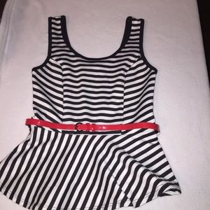 Black and white stripped tank/ Blouse.